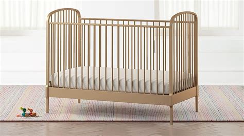 Larkin Gold Metal Convertible Baby Crib + Reviews | Crate & Kids | Cribs, Baby cribs, Bed rails ...