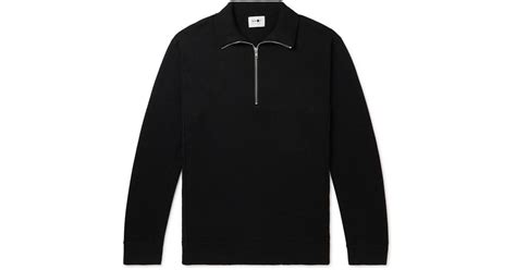 Nn07 Luis Slim Fit Waffle Knit Half Zip Sweater In Black For Men Lyst