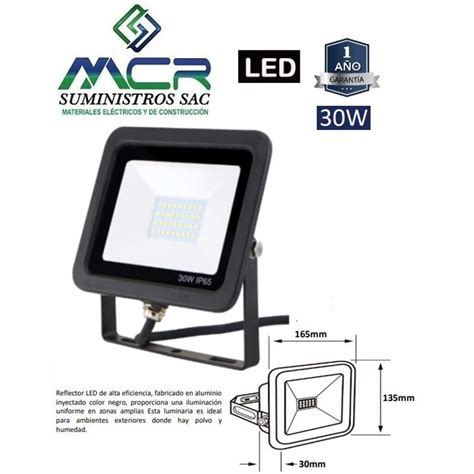 Reflector Led W Luz Blanco Frio K Ip V Importado Mc