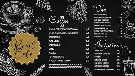 customizable coffee chalk menu template  signages