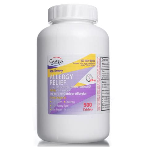 Allergy Relief | Fexofenadine Hcl 180 mg | 500 Count Tablets - Walmart.com