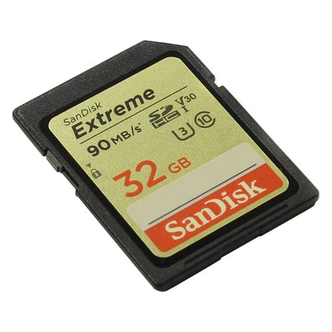 Sandisk Extreme Sdhcxc Card Uhs I V30 U3 Class 10 90mbs 32gb Sdsdxve 032g No Color