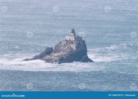 A Lighthouse Build On A Rock Stock Image Image Of Bright Beacon