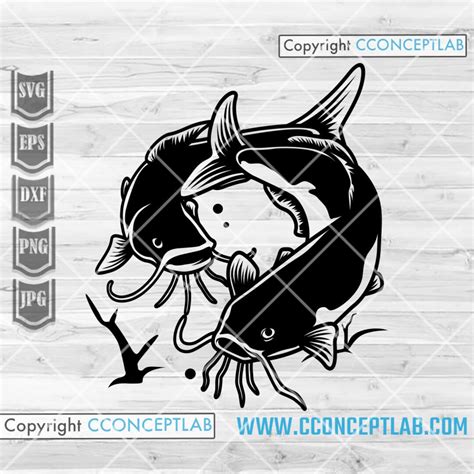 Catfish Svg Cat Fish Clipart Angler Dad Cutfile Lake Angling Stencil