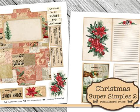 Christmas Super Simples 2 Junk Journal Kit Junk Journal Etsy