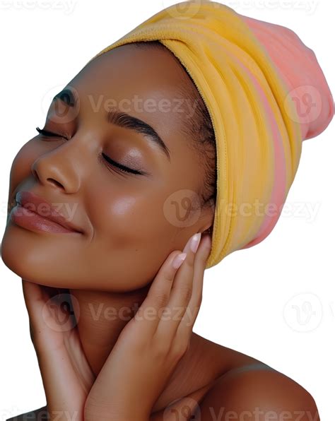 Beautiful African American Woman With A Towel On Her Head 46622670 Png