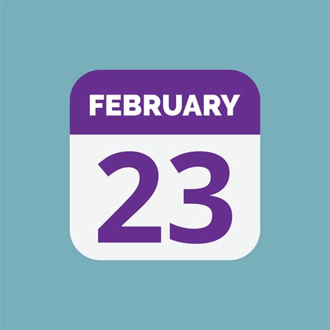 February 23 Calendar Date Icon 23391262 Vector Art at Vecteezy