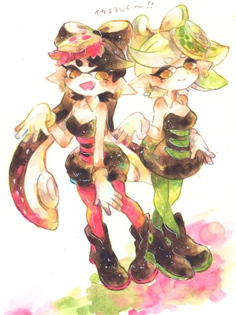 Safebooru 2girls Ankle Boots Aori Splatoon Black Boots Black