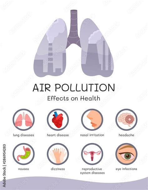 Infographic Air Pollution Effects Of Health Stock Vector Adobe Stock