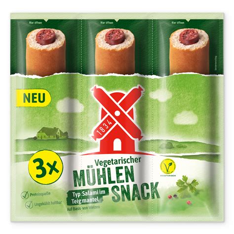 Vegetarischer M Hlen Snack Salami Im Teigmantel R Genwalder M Hle