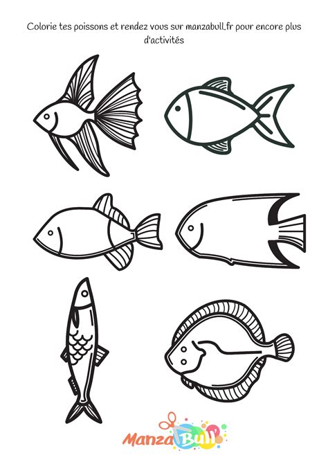 Coloriage poisson d avril à découper ManzaBull