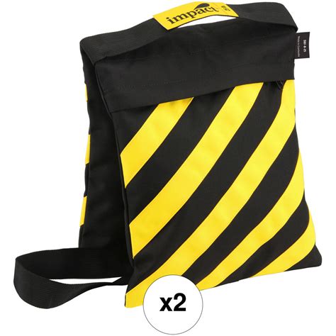 Impact Filled Saddle Sandbag 25 Lb Caution Striped Set Of 2