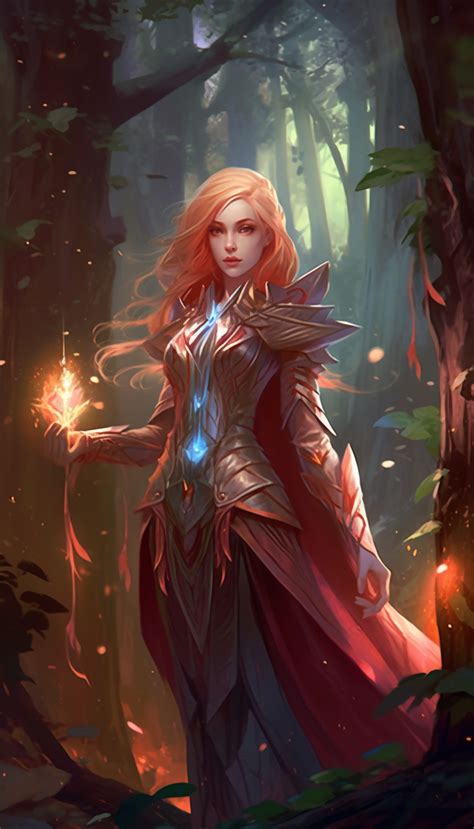 D D Fantasy Character Art Portrait In Female Elf Fantasy