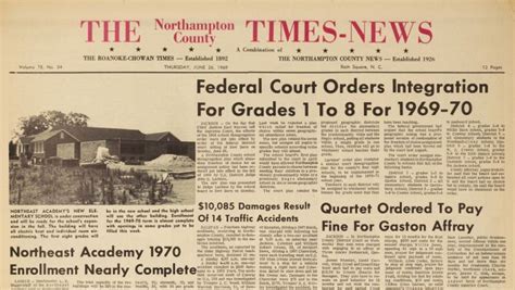 Issues Of Northampton County Times News Cover School Desegregation