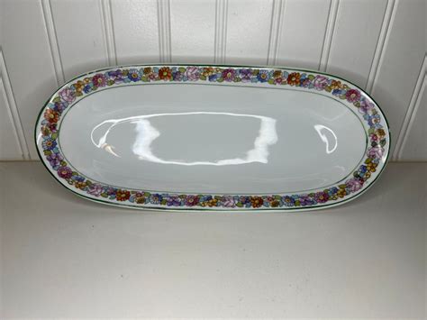 Vintage Z S Co Bavaria Floral Trimmed Platter Etsy