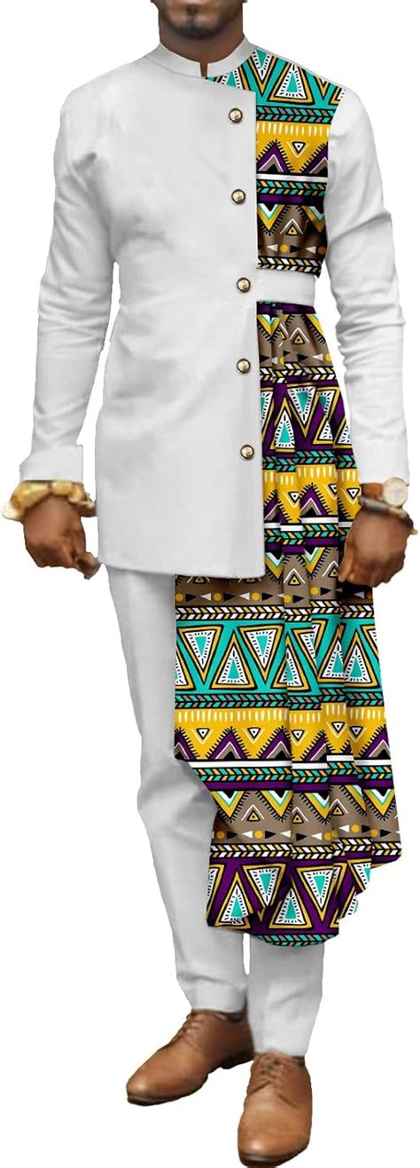 African Mens Suits Unique Design Fashion Dashiki And Pants Traditional African Tribal Attire