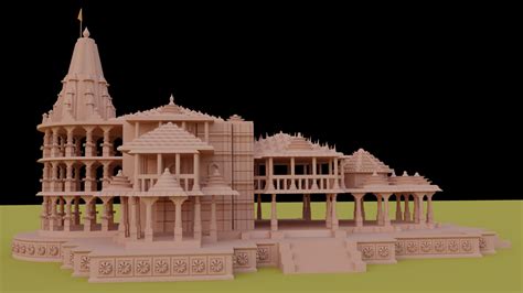 Shree ram mandir 3D model - TurboSquid 1624133