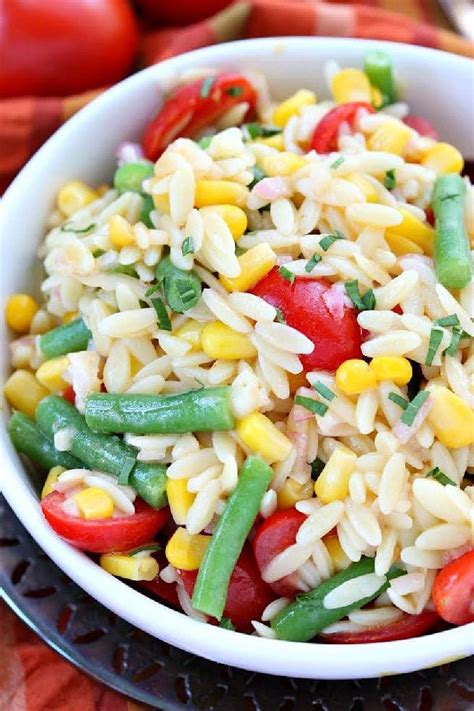 Orzo Salad With Corn Green Beans And Tomatoes Recipe Girl