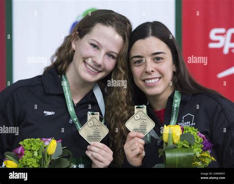 Meaghan Benfeito Right And Caeli Mckay Of Canada Hold Up Their Gold