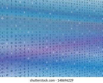 Perspective Binary Code Screen Listing Colored Stock Vector Royalty