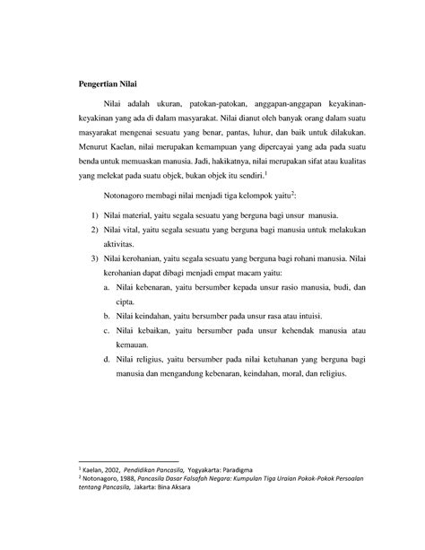 Pancasila Nilai Nilai Yang Terkandung Dalam Sila Sila Pancasila