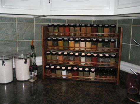 Decorative Spice Rack with Jars Handmade 48 jar capacity