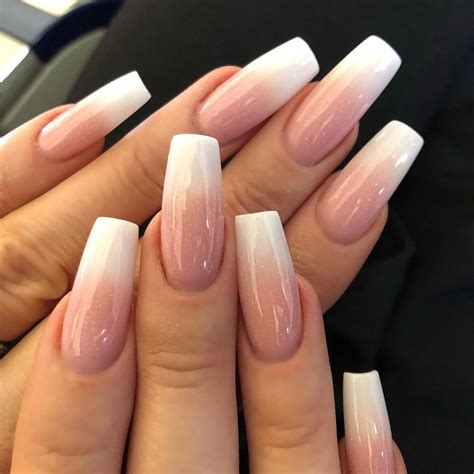 French Fade Acrylic With Top Gel Plus Summer Nails Using Dramatic