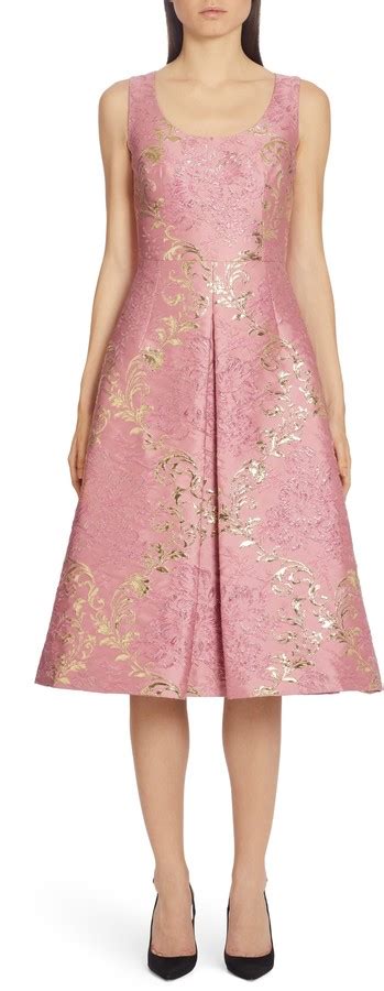 Dolce And Gabbana Metallic Brocade Midi Dress Shopstyle Clothes And Shoes