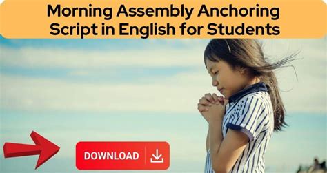 Morning Assembly Anchoring Script In English For Students Smart Classes