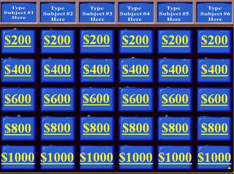 Jeopardy Template 13 Free Word Excel Ppt Pdf Format Download