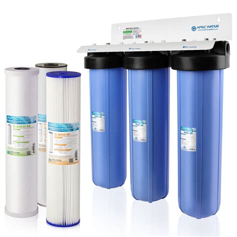 Apec Whole House 3 Stage Water Filtration System Iron Sediment And Chlorine For Multi Purpose