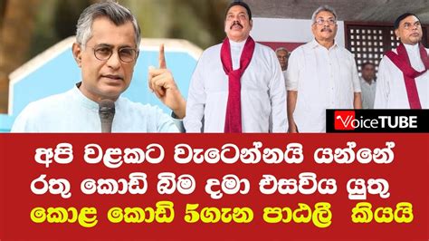 අපි වළකට වැටෙන්නයි යන්නේ රට ගොඩ ගන්න රතු කොඩි බිම දමා එසවිය යුතු කොළ