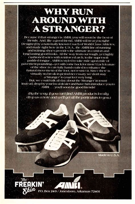 Ambi Stranger Vintage Sneaker Print Ad From 1979 The Freakin Ekin