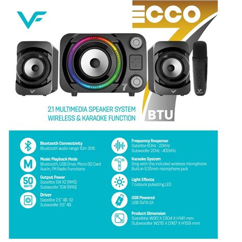 [NEW MODEL 2024] VINNFIER ECCO 7 BTU Multimedia Speaker with Free ...