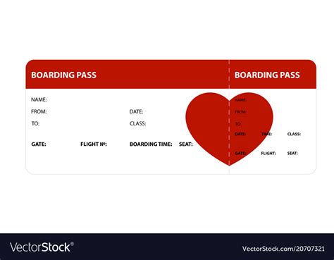 Red Boarding Pass Royalty Free Vector Image Vectorstock