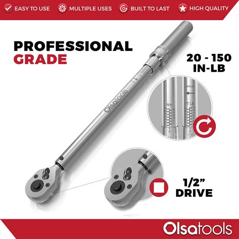 Olsa Tools Click Torque Wrench Inch Drive Ft Lb Torque