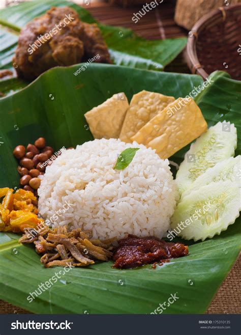 Nasi Lemak Traditional Malay Curry Paste Stock Photo