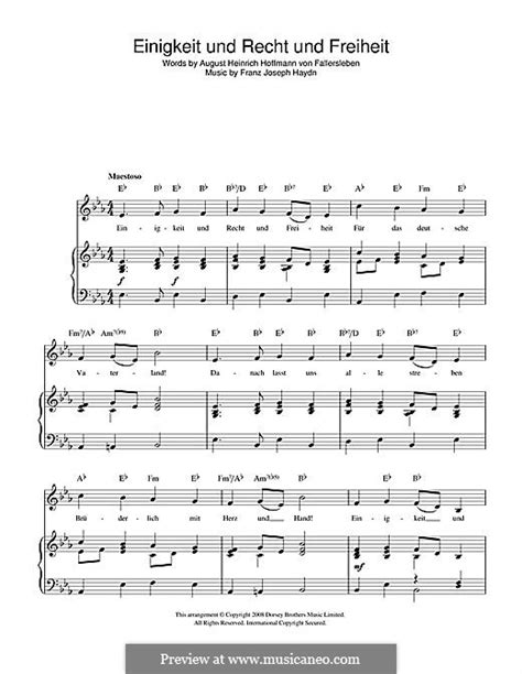 Einigkeit Und Recht Und Freiheit By J Haydn Sheet Music On MusicaNeo