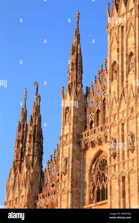 Milan Cathedral Roof Turrets Italy Duomo Di Milano Mailänder Dom