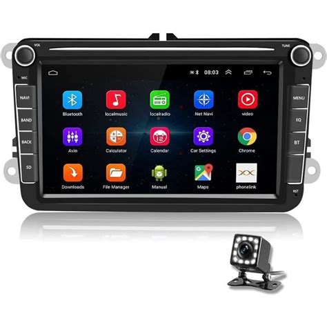 Podofo Autoradio Android Pour Vw Gps Cran Tactile Wifi Bluetooth