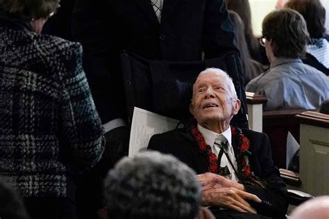 Jimmy Carter Attends Rosalynn Carter's Funeral at Hometown Church