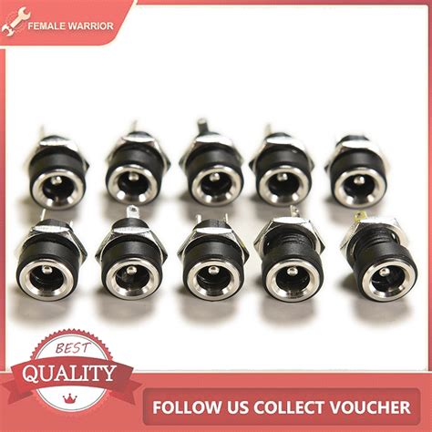 Female Warrior 10pcs DC Power Supply Jack Socket Female Panel Mount