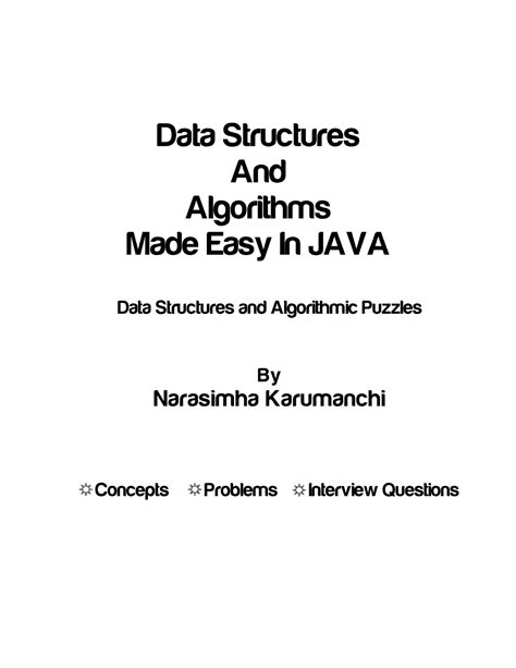 Data Structures And Algorithms Made Easy In Java Data Structures And Algorithmic Puzzles