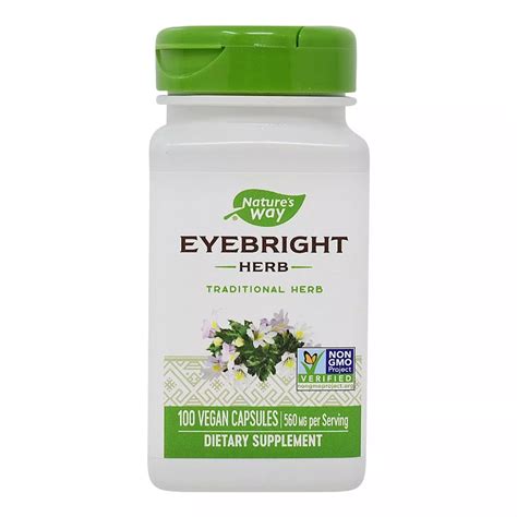 Natures Way Eyebright Herb 560 Mg Per 2 Capsule Serving 100 Vegan