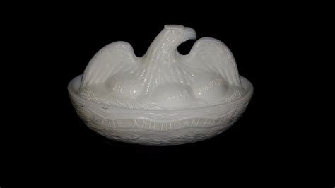 Milk Glass Eagle American Hen Antique Price Guide Details Page