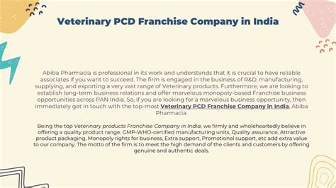 Ppt Abiba Pharmacia Supreme Veterinary Pcd Franchise Company In India