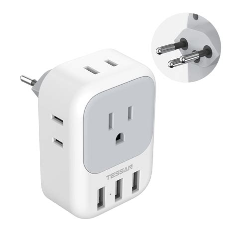 Snapklik.com : TESSAN Switzerland Power Adapter, Swiss Travel Adaptor