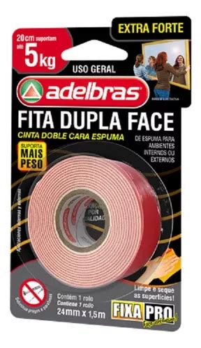 Cinta Adhesiva Doble Faz Adelbras Espuma Extra Forte M X Cm