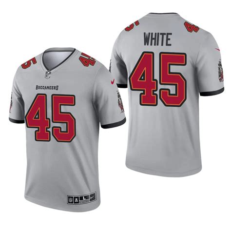 Devin White Tampa Bay Buccaneers Gray Jersey Inverted Legend Mens