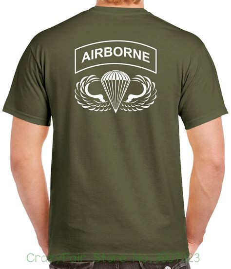 Airborne T Shirt 2 Sided Tee 82nd 101st Paratrooper 0027 2 Printed T Shirt 2018 Fashion Brand In